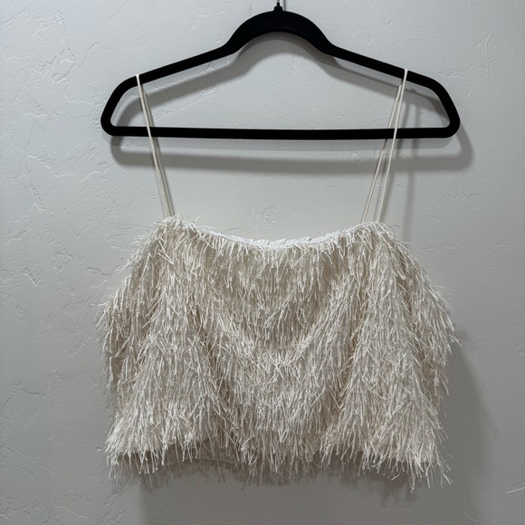 NWT Anthropologie Sunday in Brooklyn Fringe Crop Camisole Cream Women's XL - Picture 4 of 11